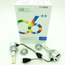 Комплект H4 2 LED лампы светодиодные головного света 12 в COB 38 Вт 5500 Lm C6++ HeaDLight!