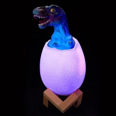 Дитячий нічник Динозавр SUNROZ Dino-Egg на підставці, акумуляторний, 16 кольорів, світильник іграшка з пультом yakov-3040324 фото