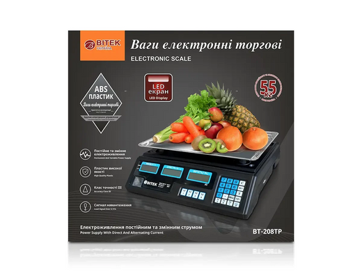 Весы электронные торговые 55кг 4В BITEK BT-208TP EUROmaX-208TP фото