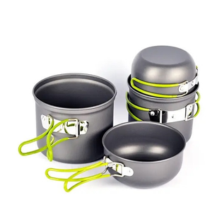 Алюмінієвий кемпінговий набір посуду DS-201 (4 чаші-каструлі) KaramanPof-ma76 фото