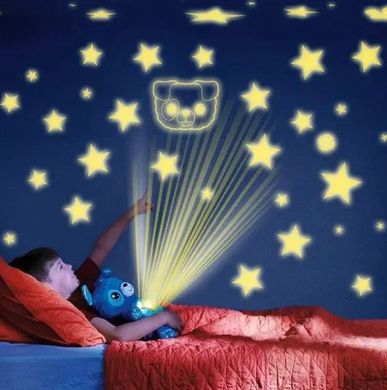 Детская Мягкая игрушка животных со Светильником проектор звездного неба Синяя  con27-Star Belly  фото