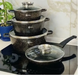 Набір посуду з гранітним покриттям на 7 предметів Higer Kitchen НК-315 Чорний HG-НК-315 BLACK фото 3