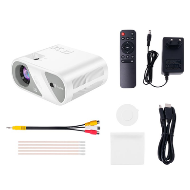 Беспроводной проектор Hoco DT1 720p с Wi-Fi 2.4G/5G, Bluetooth 5.0, HDMI/USB/AV, экран 20&ndash;200", 140 ANSI люмен Kmt5Pof-000080556 фото