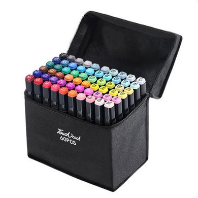 Двосторонні маркери Touch Five 60 кольорів оригінал для скетчинга , фломастери для малювання ескізів 3737210 фото