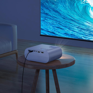 Беспроводной проектор Hoco DT1 720p с Wi-Fi 2.4G/5G, Bluetooth 5.0, HDMI/USB/AV, экран 20&ndash;200", 140 ANSI люмен Kmt5Pof-000080556 фото