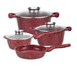 Набір посуду з гранітним покриттям на 7 предметів Higer Kitchen НК-315 Червоний HG-НК-315 RED фото 1