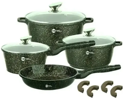 Набір посуду із гранітним покриттям на 7 предметів Higer Kitchen НК-315 Зелений HG-НК-315 GREEN фото