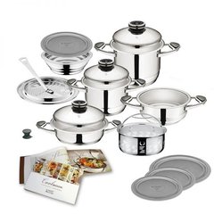 Универсальный набор посуды из коррозионностойкой стали Zepter 21 предмет набор принадлежности для кухни Kitch-9 фото
