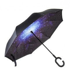 Парасолька Lesko Up-Brella Зоряне небо складається парасолька у зворотному напрямку довга ручка Vener-187 фото