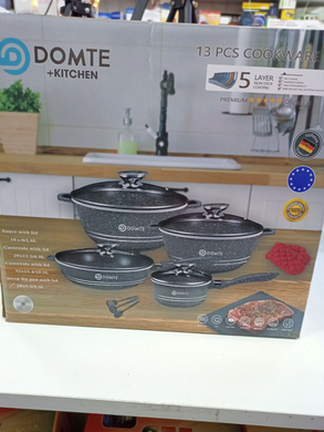 Набір каструль Domte 13 16cm 28cm 32cm 28cm DomtePof-black353 фото