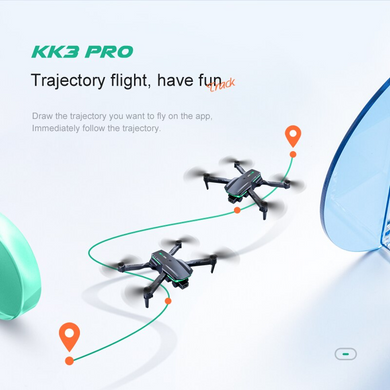 Квадрокоптер KK3 Pro міні-Дрон 4K HD Подвійна камера, з Wi-Fi, FPV, обхід перешкод, 100 м. до 15 хв. польоту муштак-6 фото