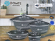Набір каструль Domte 13 16cm 28cm 32cm 28cm DomtePof-black353 фото 1