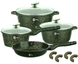 Набір посуду із гранітним покриттям на 7 предметів Higer Kitchen НК-315 Зелений HG-НК-315 GREEN фото 1