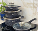 Набор кастрюль и сковорода Higher Kitchen HK-310 Черный Набор посуды с гранитным антипригарным покрытием ZPshka-HG-HK-310BLACK фото 2