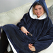 Плед Толстовка з Капюшоном та Руковами Huggle Hoodie 3-в-1 (Синій) Плед з Руками Двосторонній Теплий Худі Халат Домашній KontPoof-Huggle фото 3